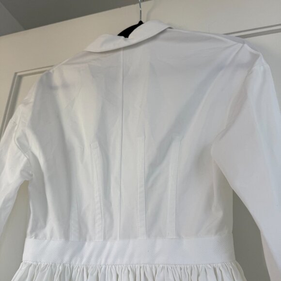 NWT Alexander McQueen Mini Shirt Dress Corset Stitch Fit & Flare White Poplin - Picture 12 of 12